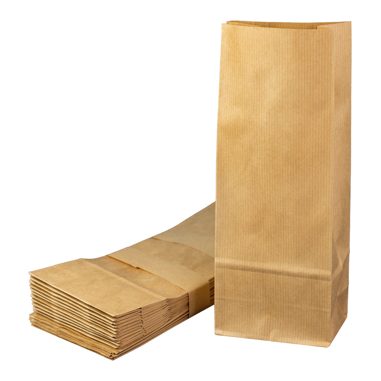 Papiertüten-Set für Adventskalender, naturbraune Blockbodenbeutel mit stabiler Falte