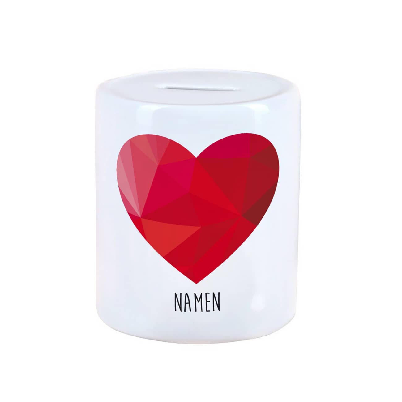 Spardose Hochzeit Herz polygonal