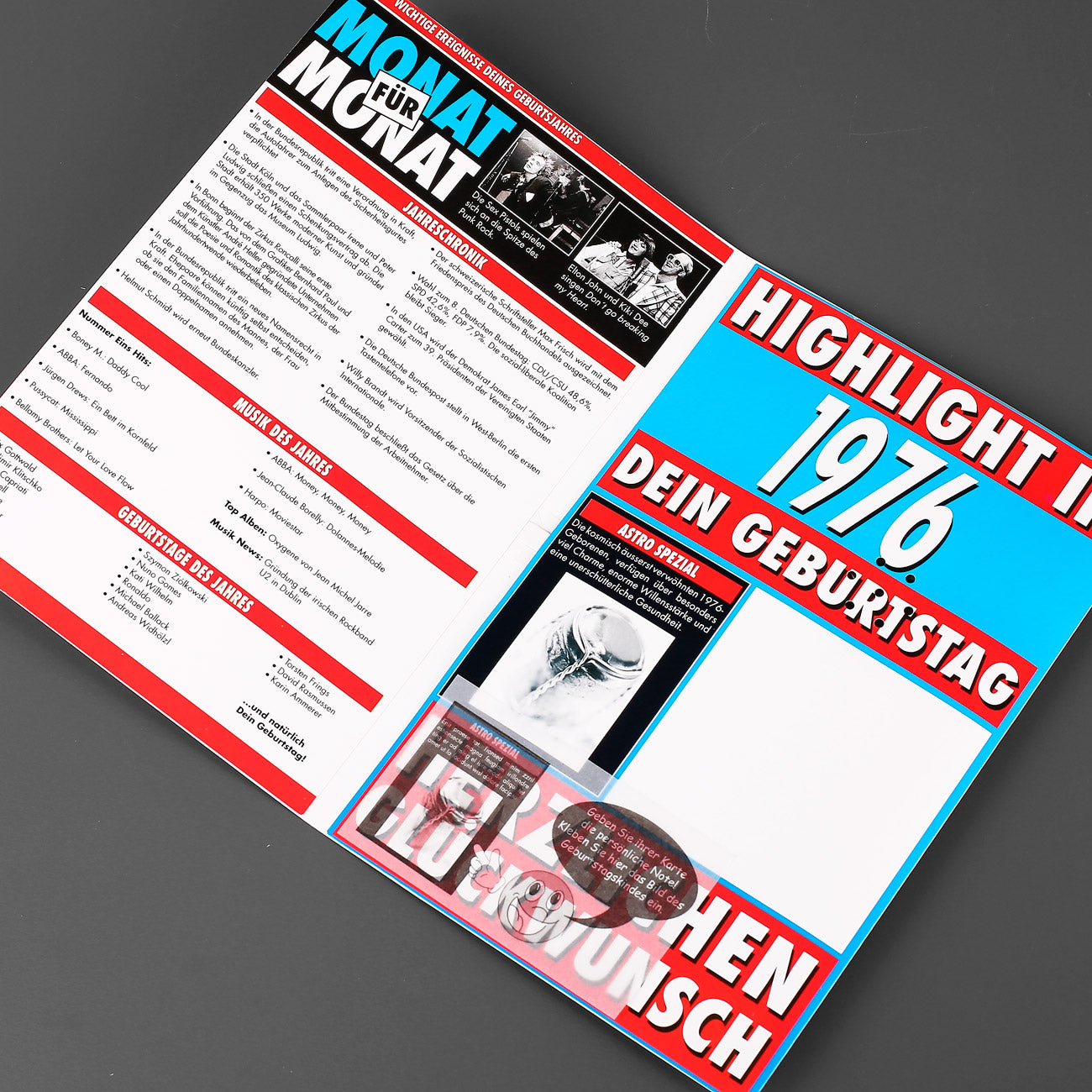 Birthday Times Karte mit Sound 1976