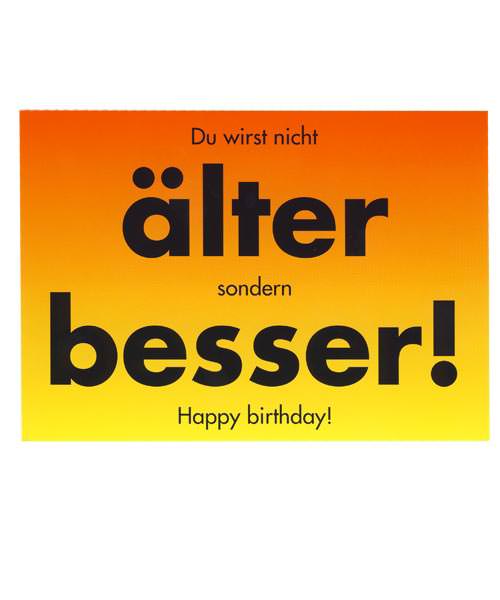 Postkarte zum Geburtstag mit Kompliment