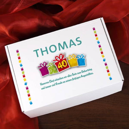 Geschenkverpackung mit Name