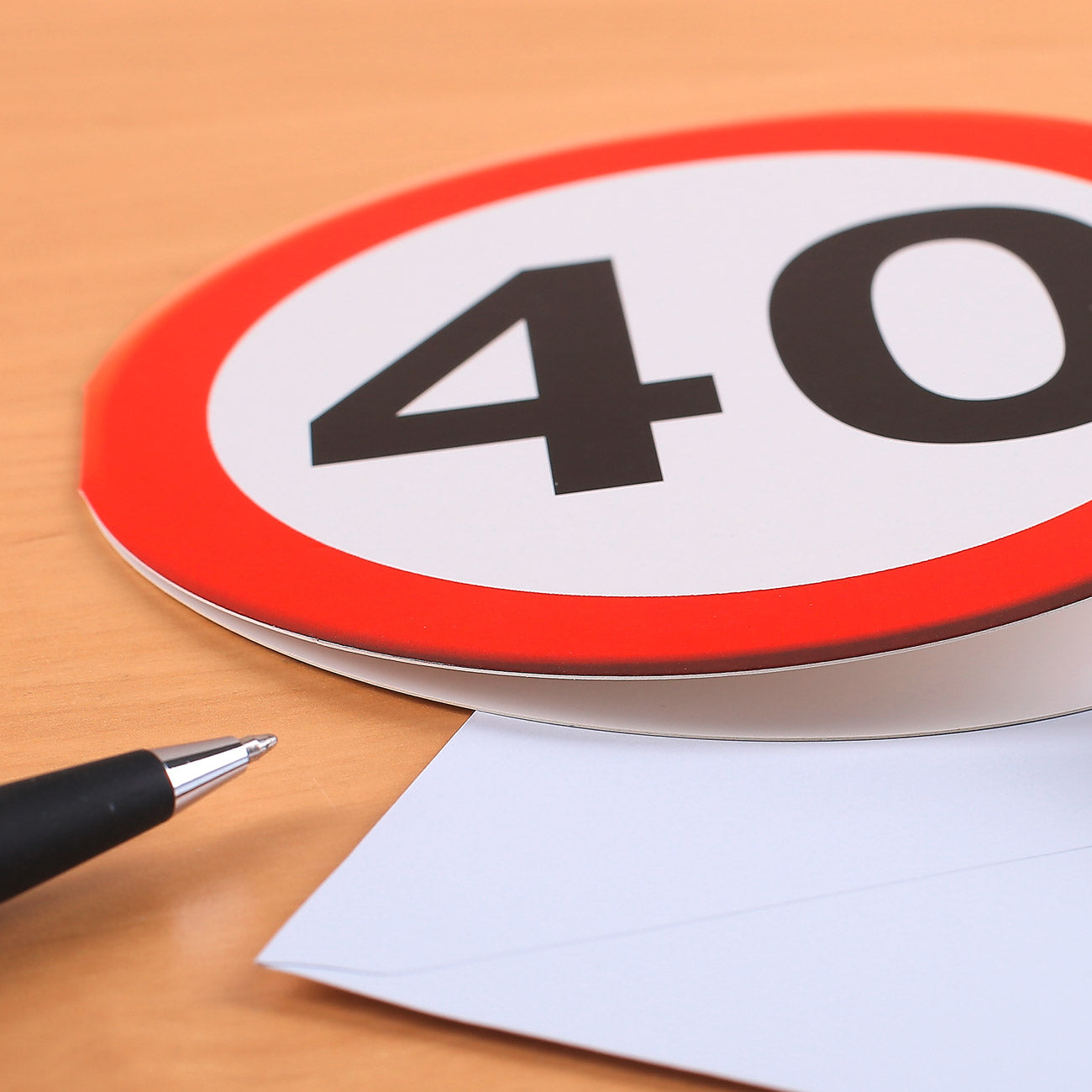 Runde Grußkarte zum 40. Geburtstag