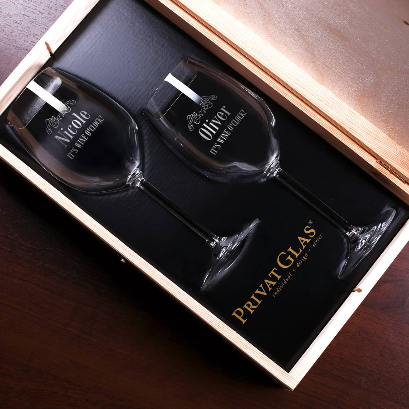 Weinglas Ornament mit Wunschname