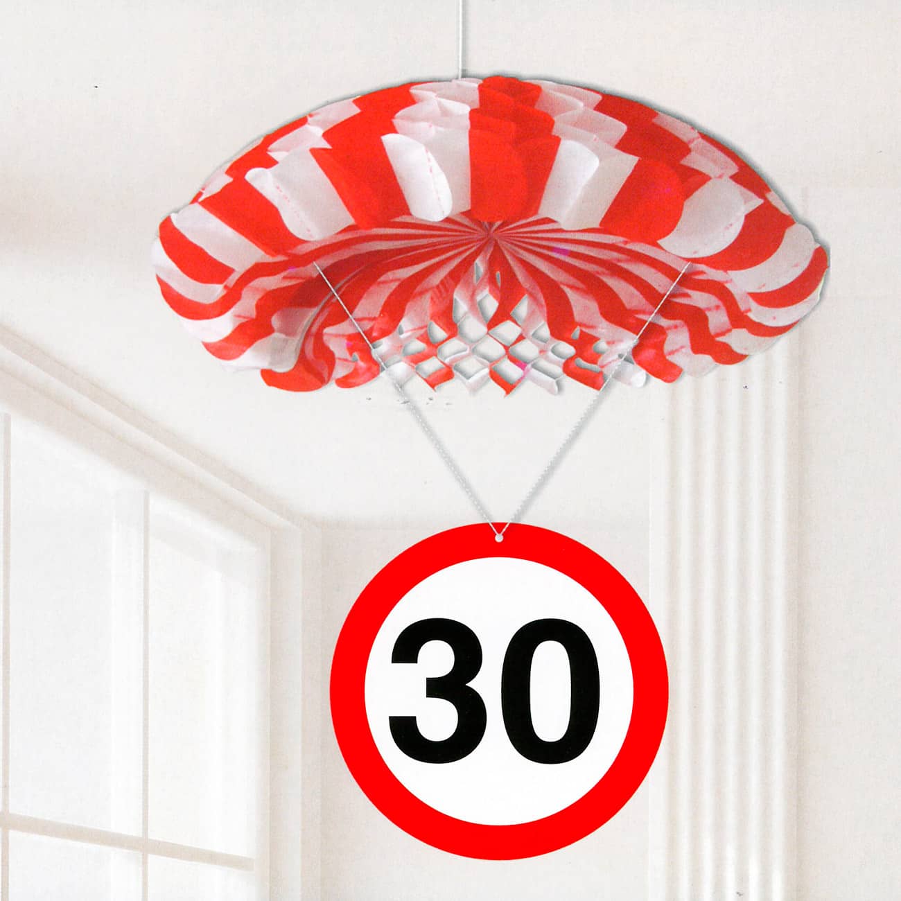 Partydekoration zum 30. Geburtstag Fallschirm