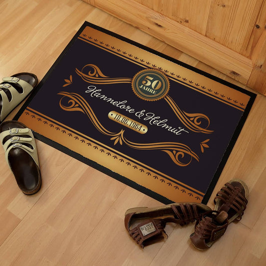 Persönliche Fußmatte zur Goldenen Hochzeit