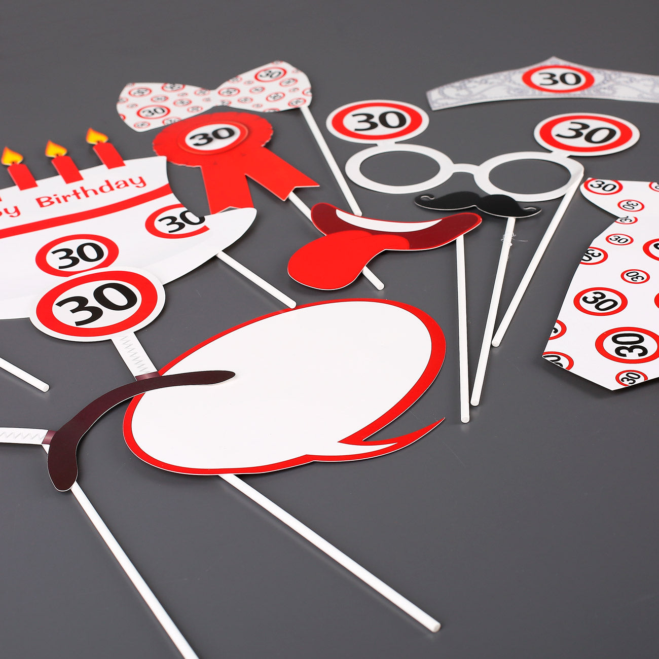 Photo Booth - Set für Partyfotos zum 30. Geburtstag