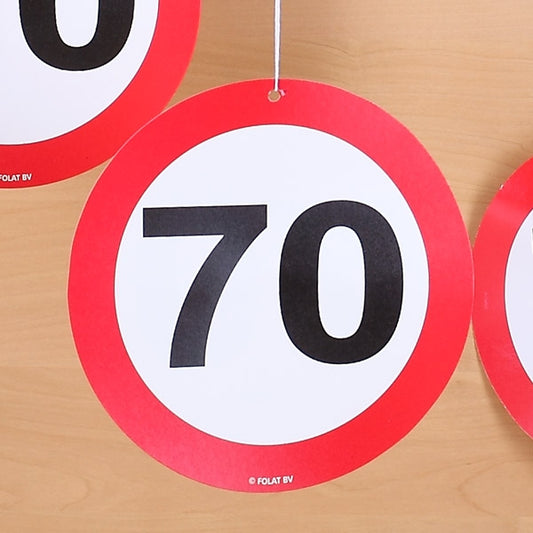 Verkehrszeichen Anhänger mit der Zahl 70