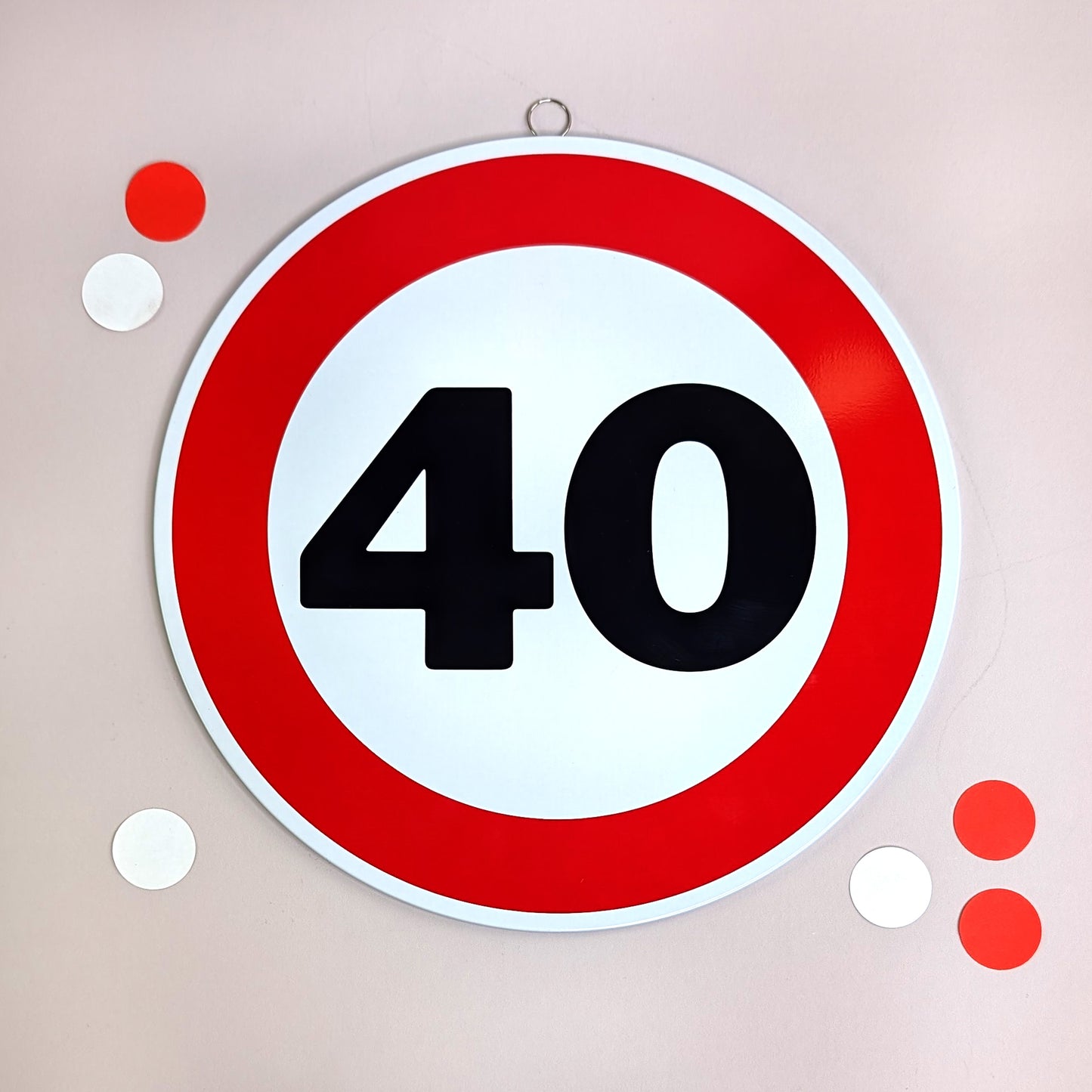 Rundes Blechschild zum Geburtstag & Jubiläum 25 cm im Verkehrsschild Design - Variante 40