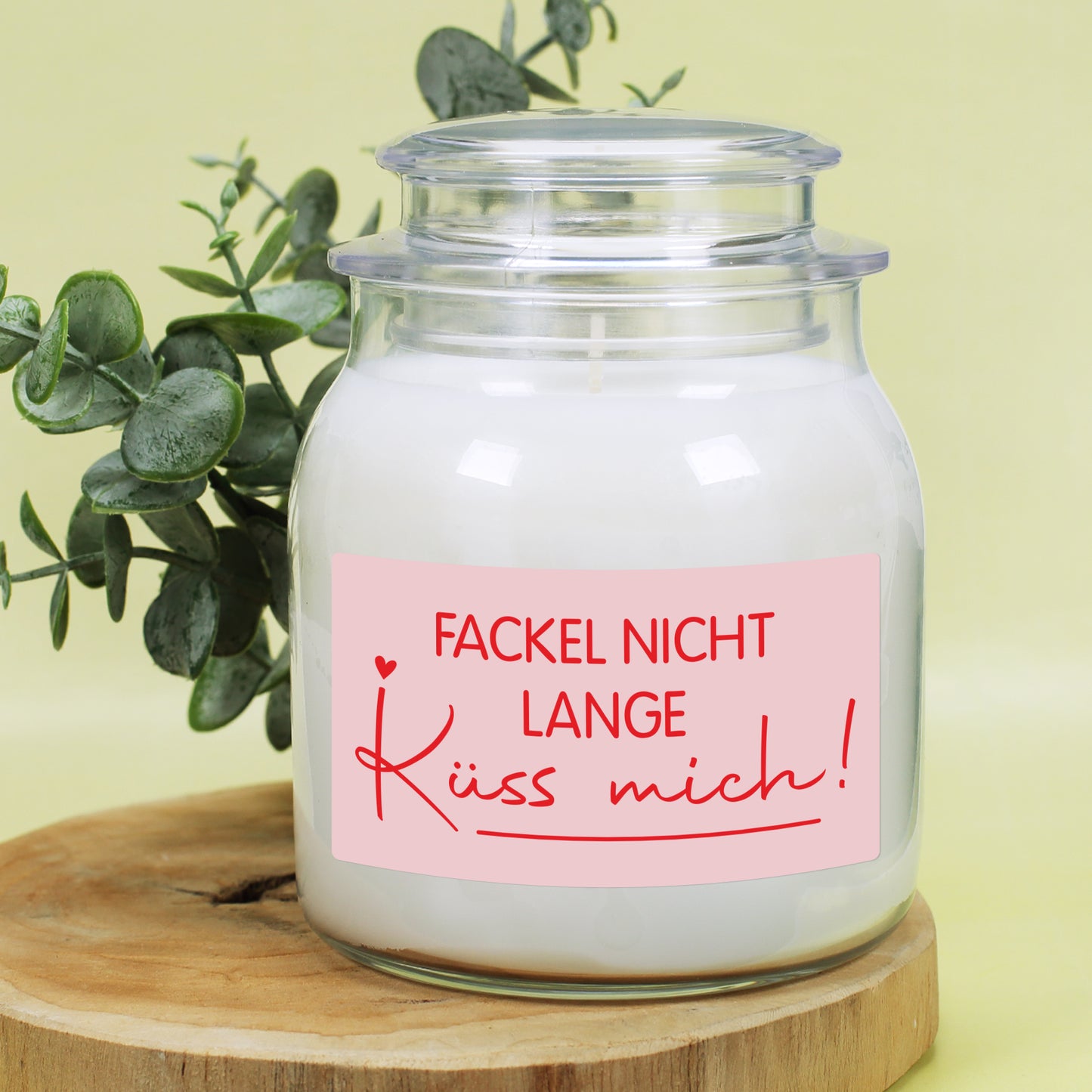 Duftkerze 'Fackel nicht lange – Küss mich!' | Romantisches Geschenk zum Valentinstag & für Verliebte