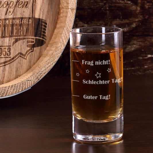Graviertes Schnapsglas als Stimmungsglas