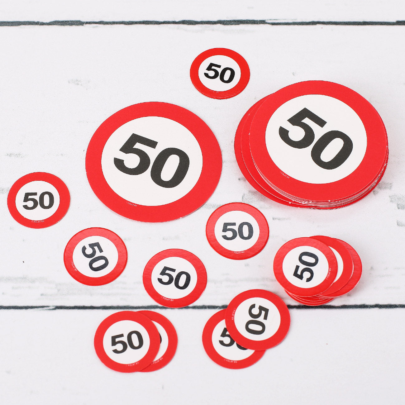 Konfetti Set mit Verkehrsschilder 50
