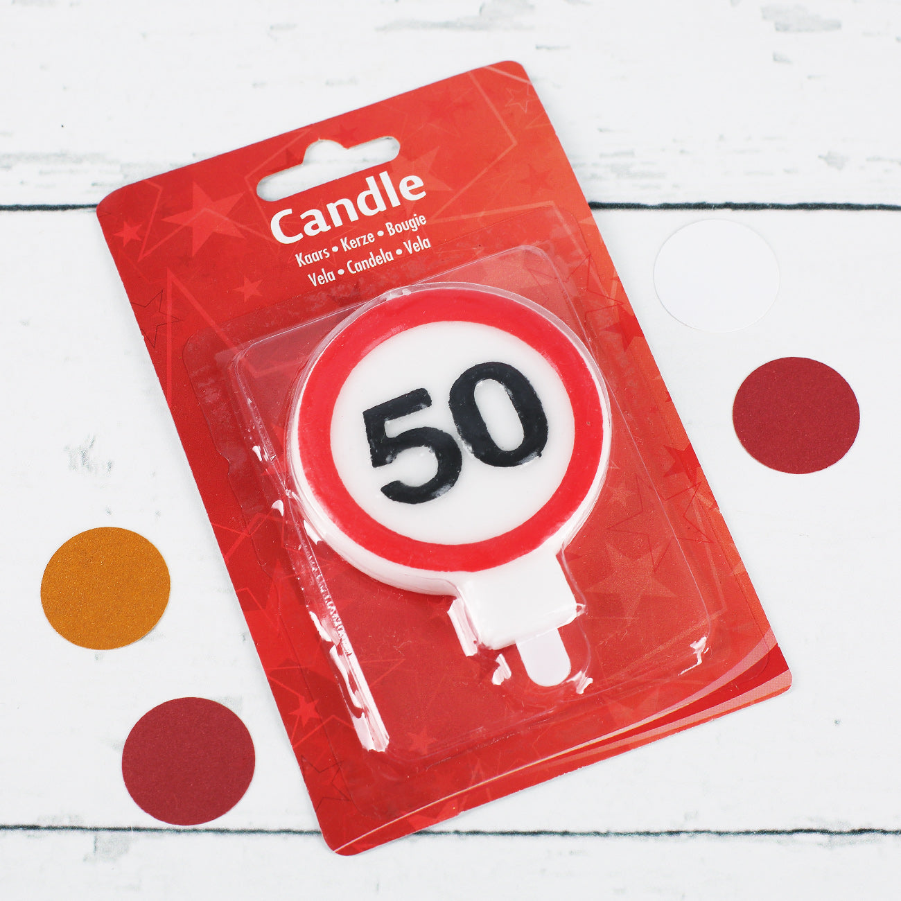 Tortenkerze Verkehrsschild 50