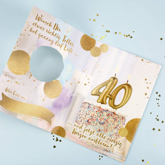 Pustekarte mit Sound-Effekt zum 40. Geburtstag