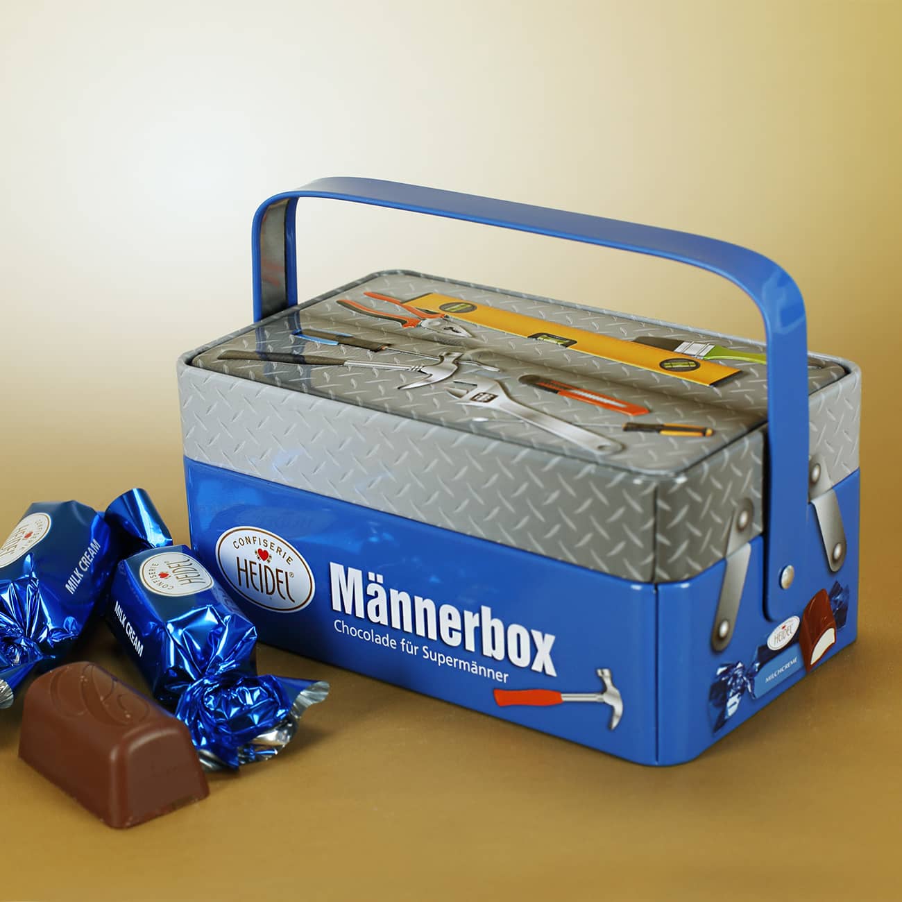 Männerbox mit Schokolade