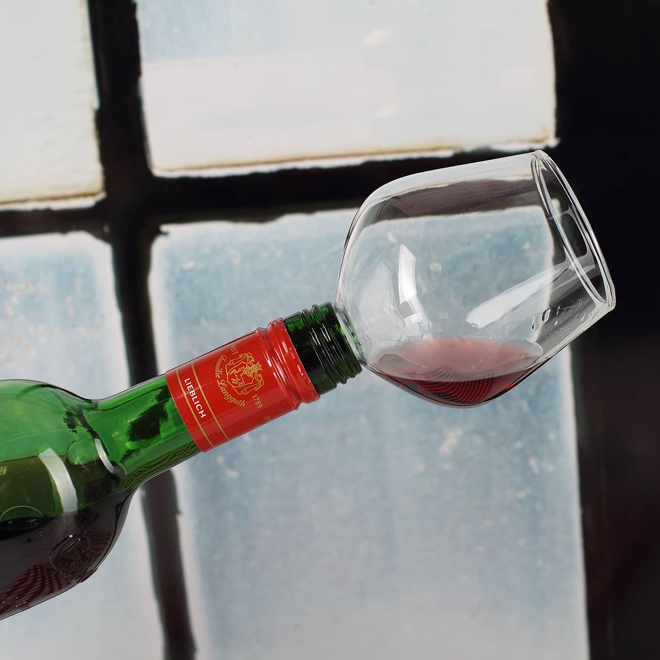 Glas-Flaschenaufsatz Weinglas –