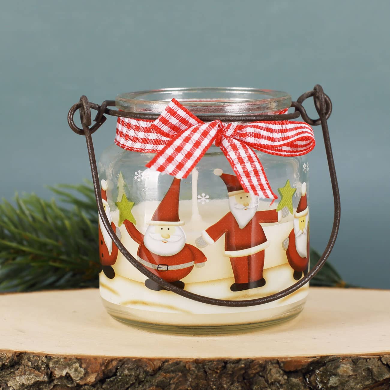Kerze im Glas zu Weihnachten