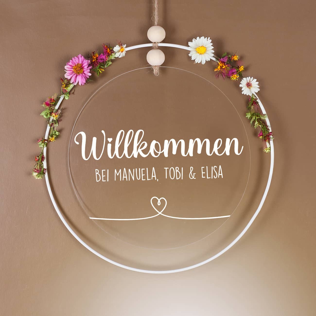 Personalisiertes Acrylschild im Metallrahmen – Perfekte Türdeko und Einzugsgeschenk –