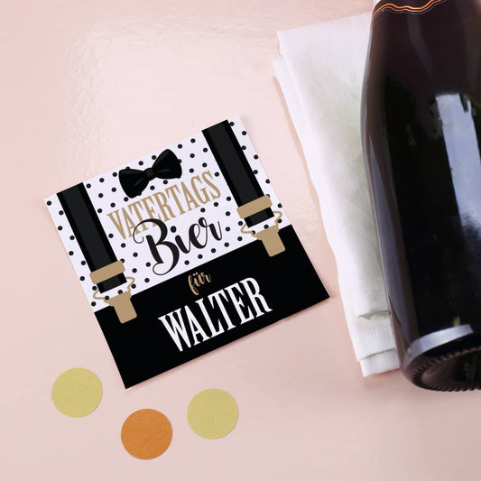 Flaschenaufkleber für Papas persönliches Vatertagsbier mit Name