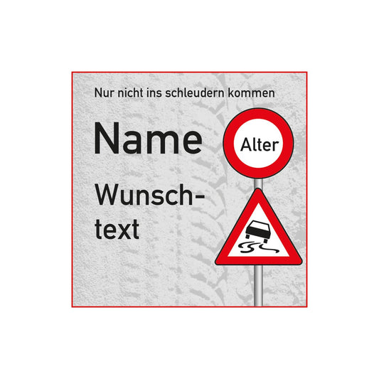 Bieraufkleber zum Geburtstag mit Wunschname, Alter und Glückwunschtext