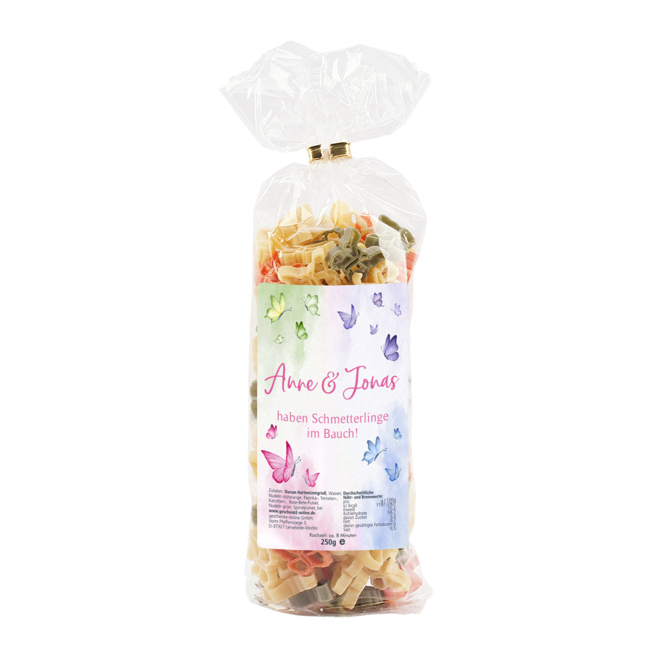 Schmetterlinge im Bauch - Nudeln in Schmetterlingsform zur Hochzeit