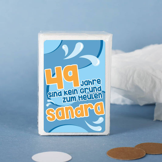 Kleine Taschentuch-Verpackung mit Ihren Wunschangaben gestaltet