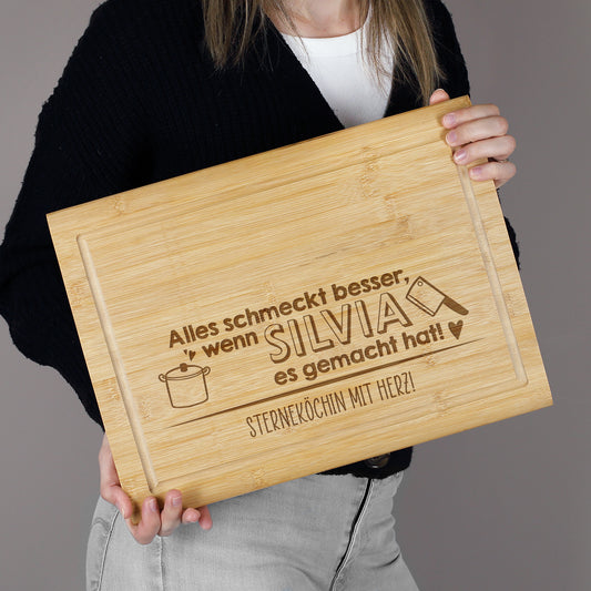 Personalisiertes Schneidebrett mit Gravur