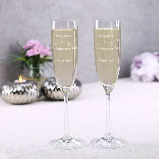 2 Sektgläser von Leonardo mit witziger Gravur
