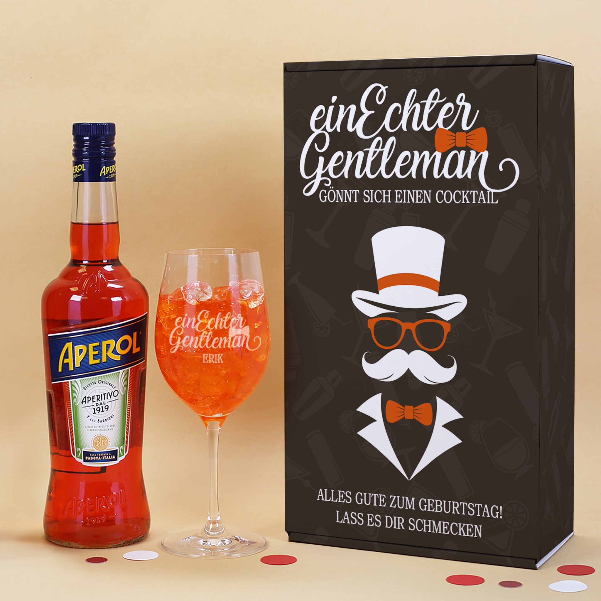 Cocktail Geschenkset für Männer mit Glas & Box – Ein echter Gentleman –