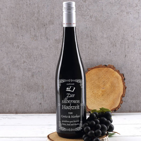 Gravierte Flasche mit Veredelung