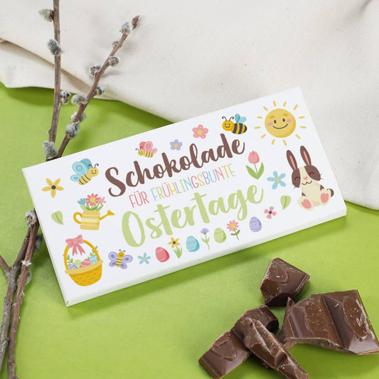 Schokolade für frühlingsbunte Ostertage im Geschenkset