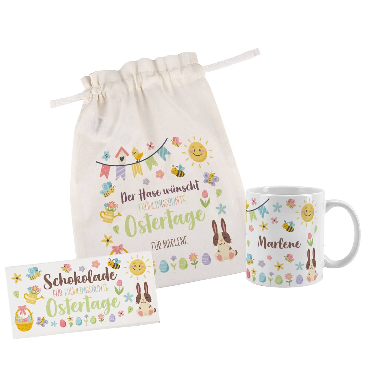 Ostergeschenkset mit Name und Wunschtext