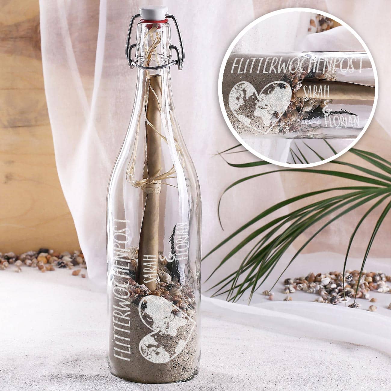 gravierte Flitterwochenpost als Hochzeitsgeschenk