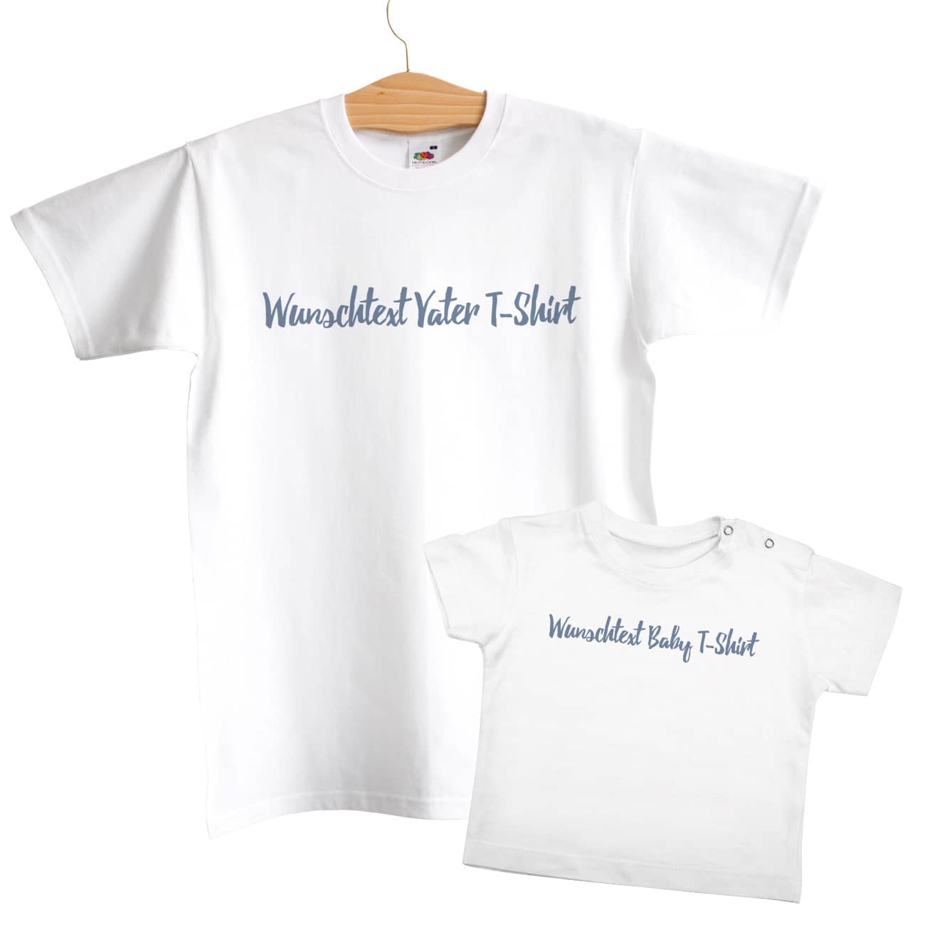 T-Shirts für Papa und Sohn mit Ihrem Wunschtext