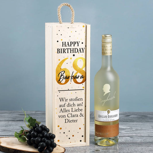 Weinbox mit Weinflasche Weißer Burgunder