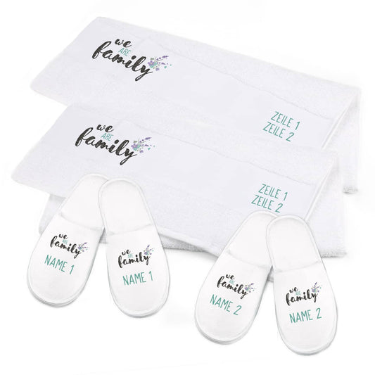 Persönlicher Aufdruck auf dem Bad Set