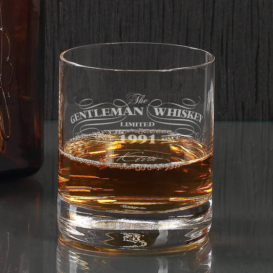 Whiskyglas mit Namen und Geburtsjahr