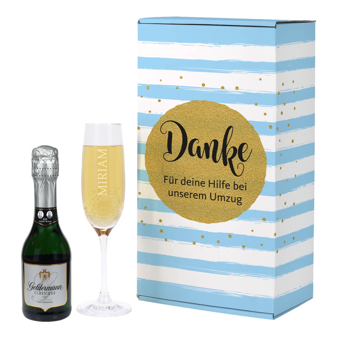 Danke - Geschenkset mit Sekt und Sektglas