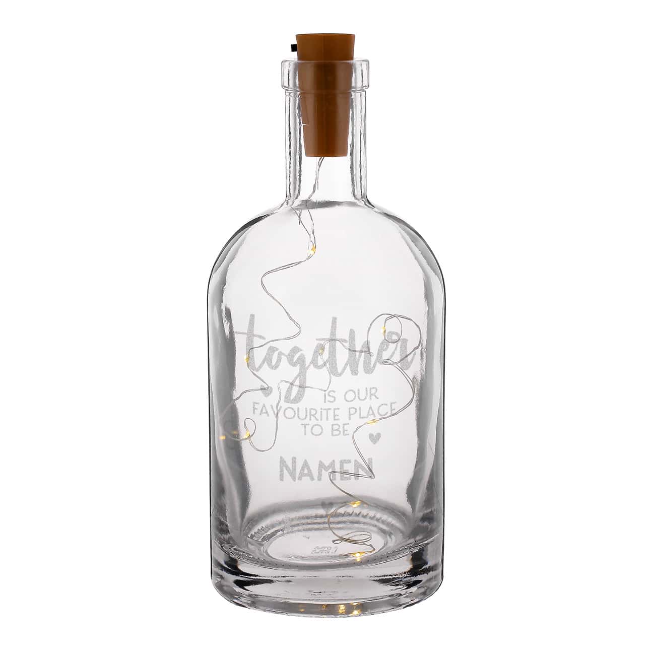 Together is our favourite place to be... gravierte Geschenkflasche