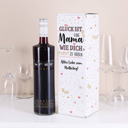 Geschenkset BREE Wein mit bedruckter Verpackung zum Muttertag
