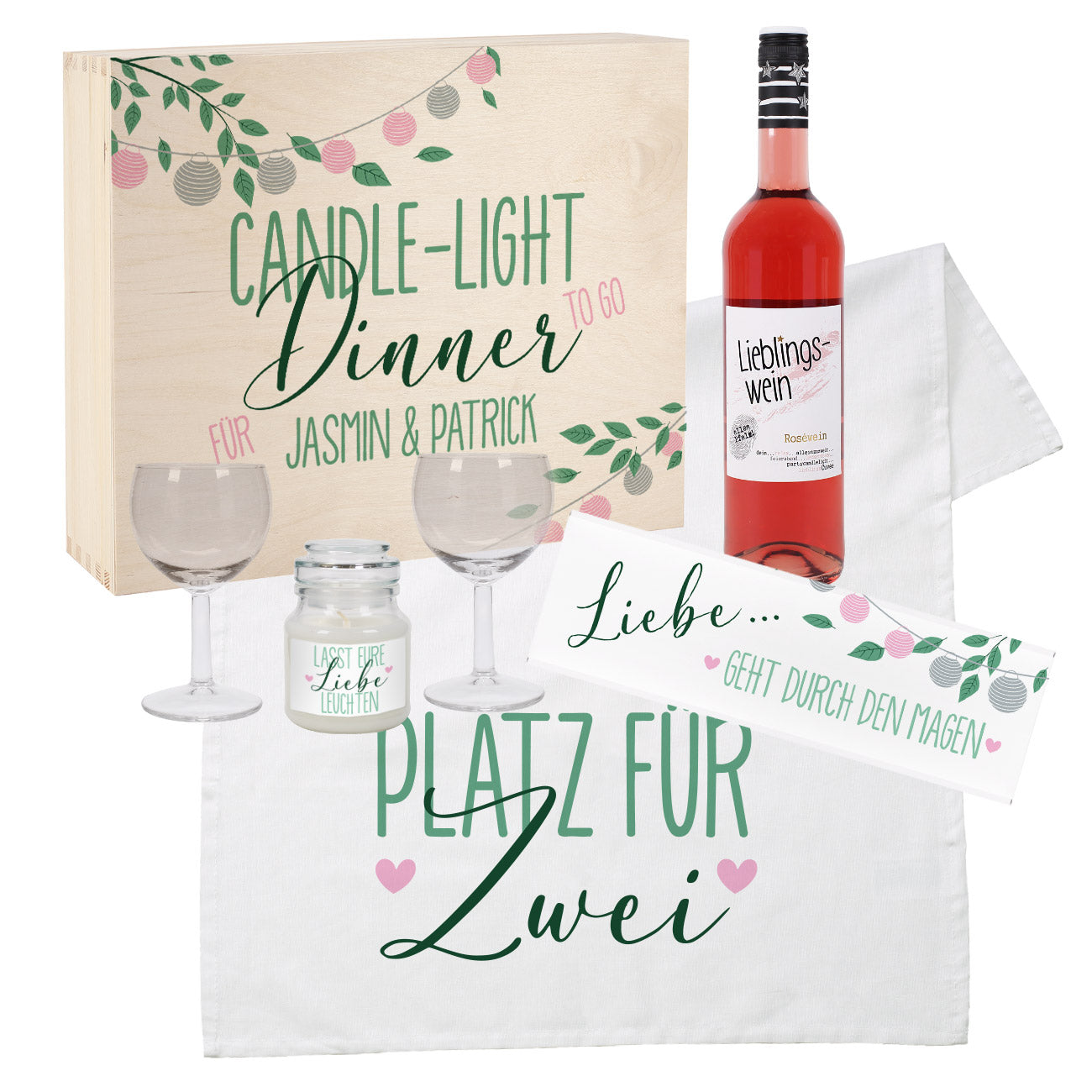Candle-Light Dinner to go - Geschenkset für Paare
