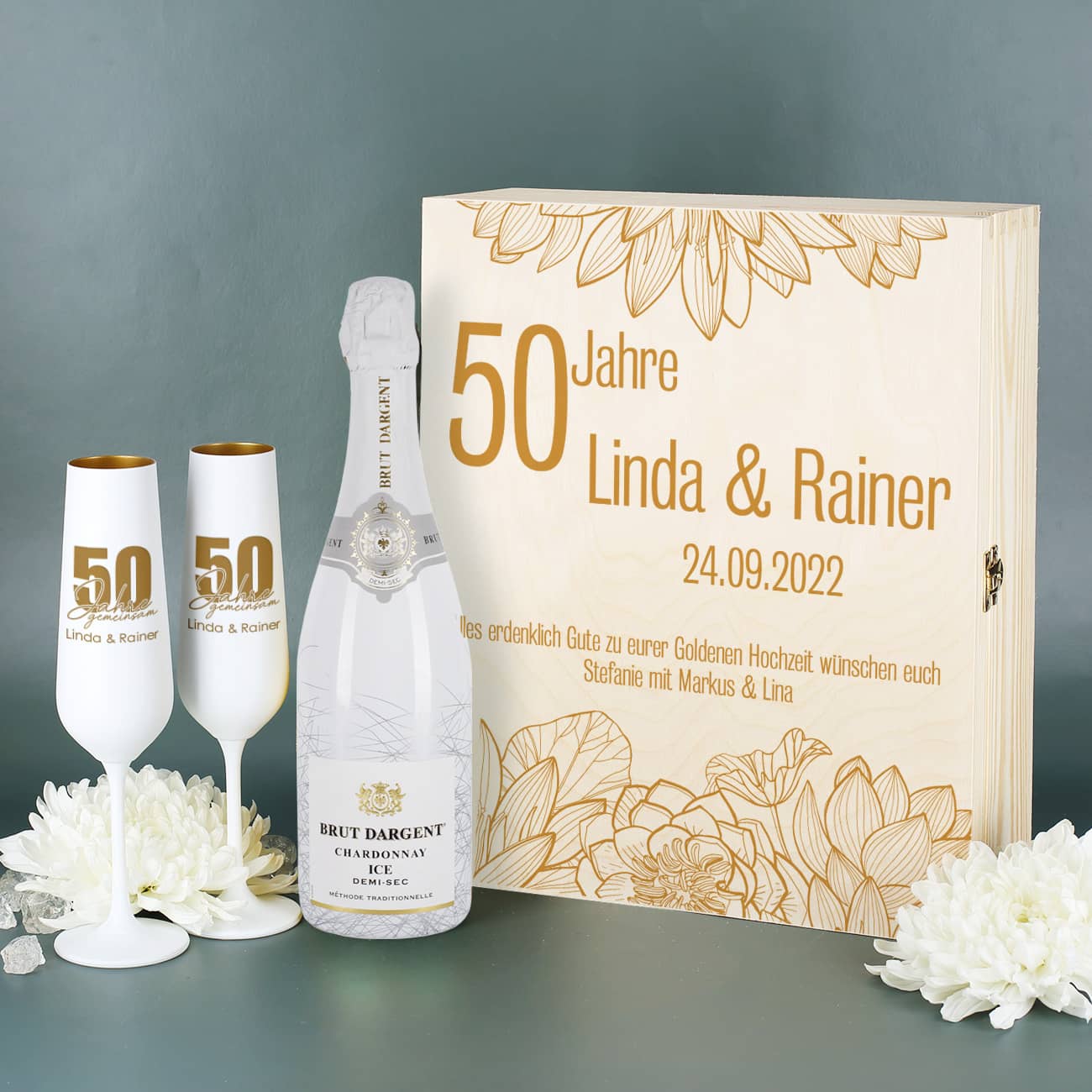 Champagner Glas/ Sektgläser Hand geschliffen Geschenkkarton mit Satin Champagner Glas/ Sektgläser Hand geschliffen Geschenkkarton mit Satin