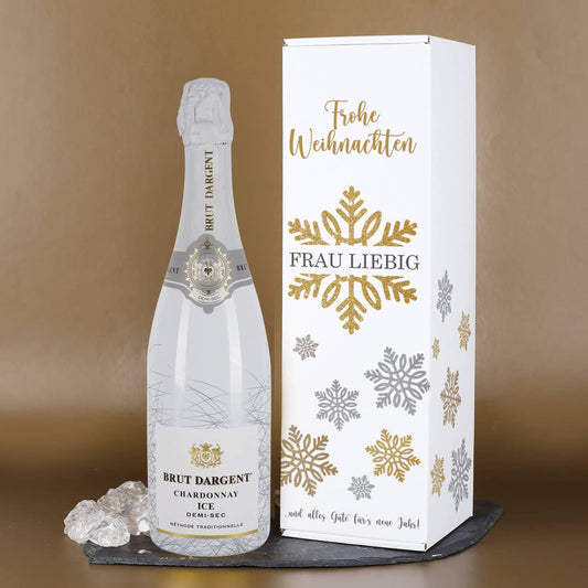 Weihnachtsgeschenk - Sekt mit festlicher Verpackung
