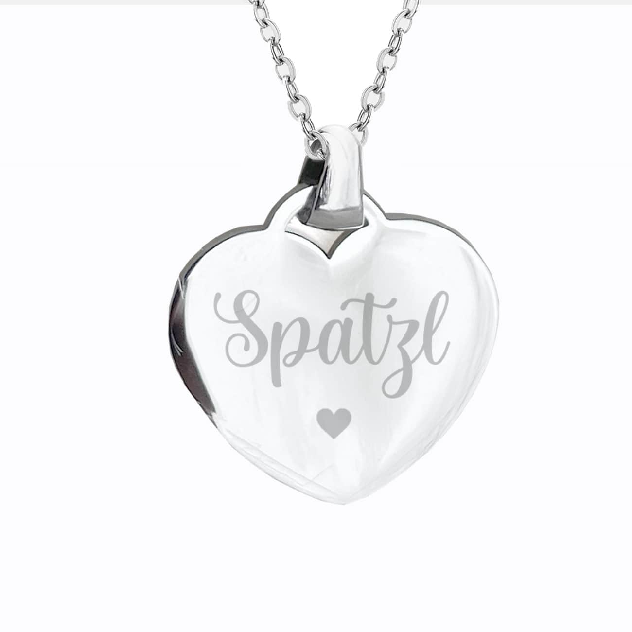 Silberne Herzkette mit Namensgravur