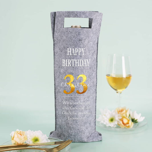 Filz Flaschenbeutel zum Geburtstag