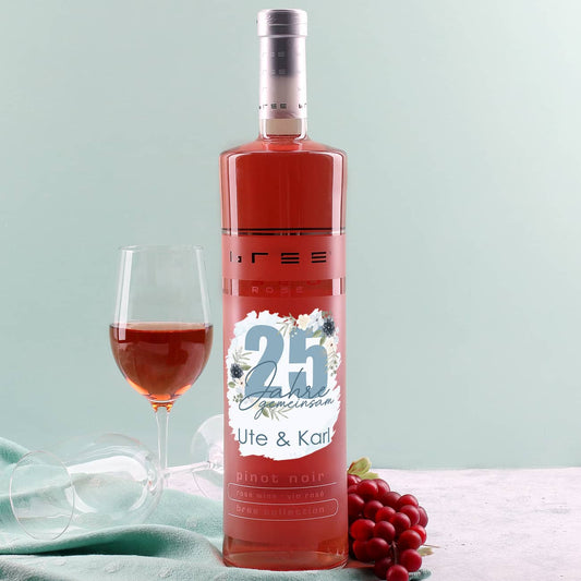 Große Weinflasche zur Silbernen Hochzeit