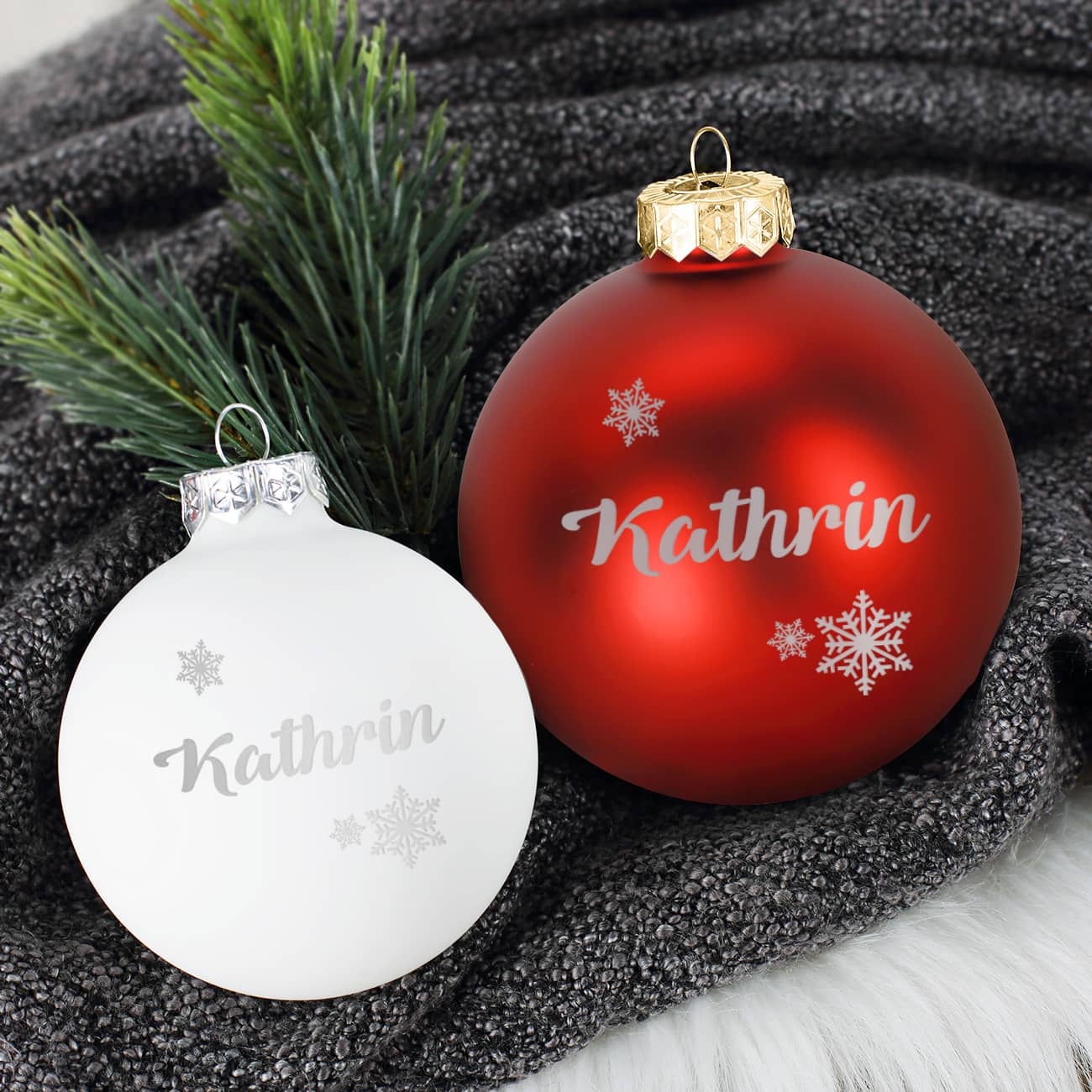 Christbaumkugel mit Namensgravur –