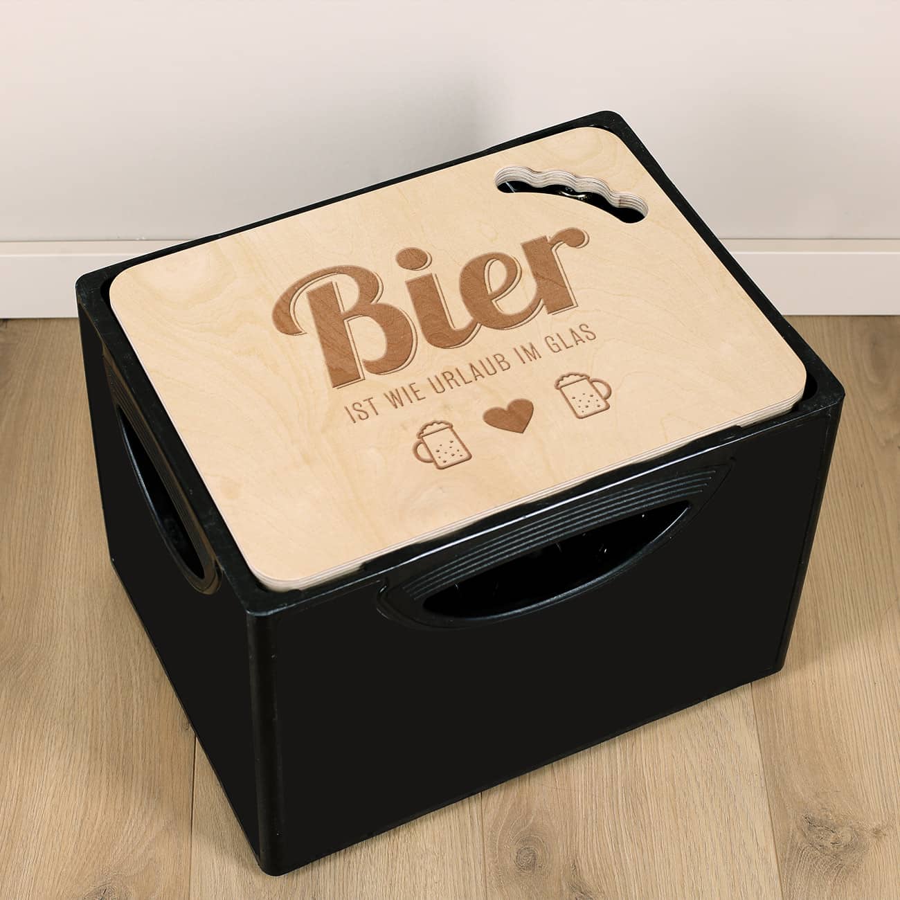bierdeckel aufbewahrung Bierkastendeckel mit Gravur