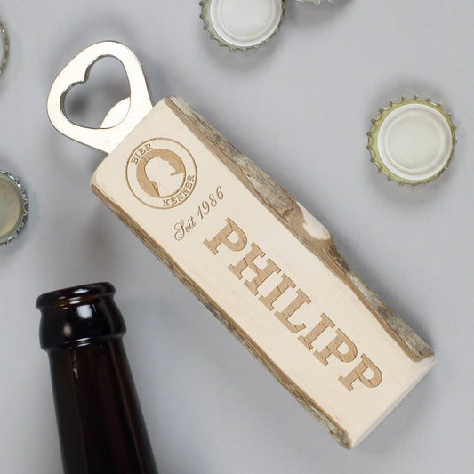 Flaschenöffner mit persönlicher Gravur von Name & Jahr
