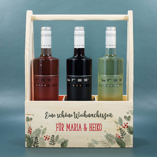 Flaschenträger als originelle Verpackung für Weihnachtsgeschenke