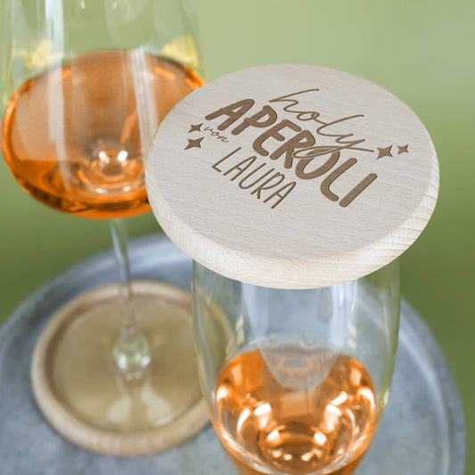 Aperol Glasabdeckung mit Namensgravur